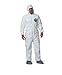 DuPont TY122S Disposable Elastic Wrist, Bootie & Hood White Tyvek Coverall Suit 1414, Size XLarge, Sold by the Each