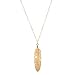 Kizaen Women Jewelry Feather Pendant Chain Necklace Long Sweater Chain Statement Jewelry Gold