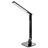 Coocheer New Version Dimmable Adjustable Touch Sensitive LED Desk Lamp (with 5V/2A USB Charging Port, Flexible Neck, 4 Lighting Modes, 5 Level Dimmer, Desk Lamp, Table Lamp)