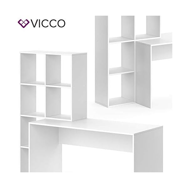 Vicco Schreibtisch Mara, Arbeitstisch fÃ¼r das BÃ¼ro, WeiÃ, 59 x 166.8 cm – Bild 7