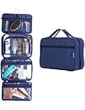 Hanging Toiletry Travel Bag by GYNOM | Compact Toiletry Bag with Waterproof Zippered pockets, mesh pouch for toothbrush & Reliable Hook | Medium Cosmetic Kit Organizer (blue)