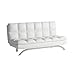 Furniture of America Ethel Leatherette Convertible Sofa, White