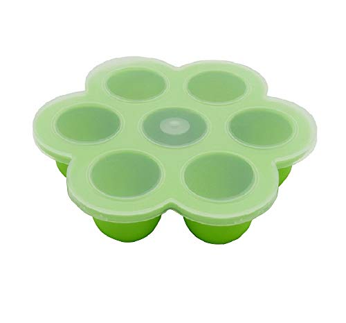 Silicone Egg Bites Molds Instant Pot Accessories, Fits Instant Pot 5,6,8 qt Pressure Cooker, 7Cups Baby Food Storage Freezer Trays with Silicone Clip-On Lid (7 Cups Green - 1 Pack) - Thumbnail 5