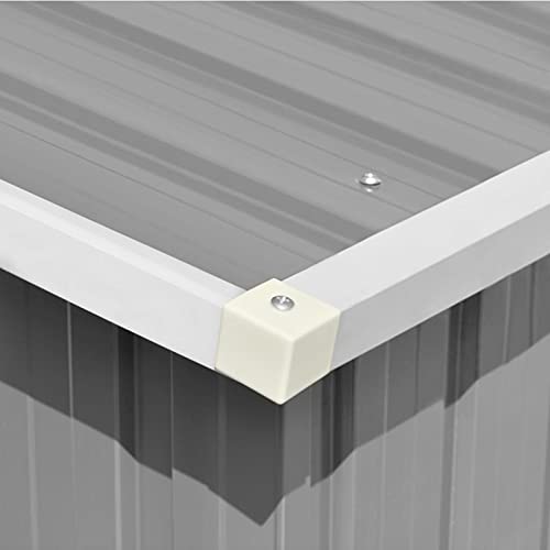 Tidyard Gerätehaus Geräteschuppen Metall Geräteschrank Metallgerätehaus Gartenhaus Schuppen Satteldach Garten Grau… – Bild 8