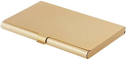 Business Card Holder, Aluminum Alloy Colorful Pocket Business Card Case Credit ID Card (Gold)