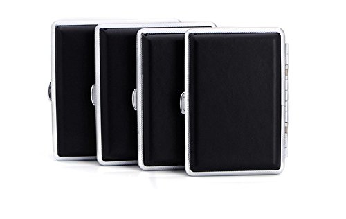 TRIXES Chrome and Faux Leather Cigarette Holder Case - Thumbnail 2