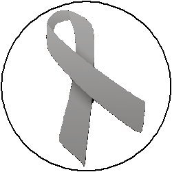 (Quantity 25) GRAY Ribbon Awareness PINBACK BUTTONS 1.25" Grey - Diabetes / Brain Cancer / Asthma / Parkinson's