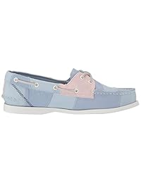 Sperry Zapatillas para mujer A O Bionic de 2 ojos, color blanco, azul marino, amarillo