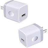 USB Wall Charger, Ehoho 2-Pack 5V/1A USB Plug Home Travel Adapter Charging Block Charger Cubes Compatible iPhone X 8 7 Plus 6 6S Plus, iPod, Samsung Galaxy S9 9S S8 S7, LG, Tablet, Moto, Google Pixel