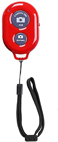 Wireless Bluetooth Remote Control for Phone iPhone Samsung Other Smartphone Camera Compatible with all IOS and Android Devices with Wrist Strap Included - Red