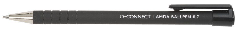Q-Connect Ballpoint Pen Retractable Lamda 0 7mm Black/Writing And Correction Products/Type-Metal Tip/Colour-Black/Length Of The Writing Lines (m)-1200 / Thickness Line (mm)-0,35