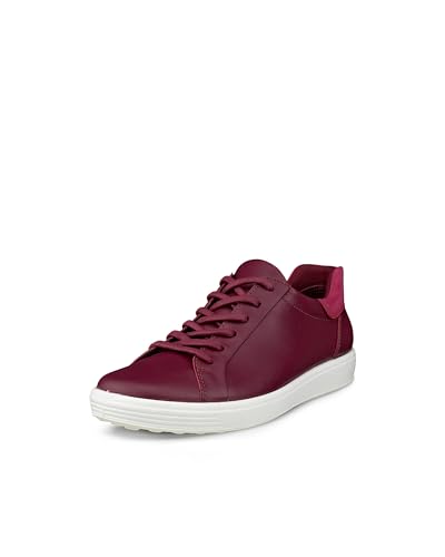ECCO Women's Soft 7 Easy Slip Sneaker, Dark Ruby/RED Plum Nubuck, 6-6.5