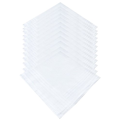 Men's Pure Cotton Handkerchief/Hankies with White Hem