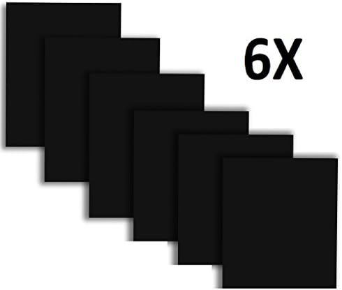 6 BLACK (12x10 Inches) Heat Transfer Vinyl (HTV) Sheets for T-Shirts and other Fabrics - Easy Weed, Peel &amp; Cut - Iron on or Hear Press on HTV Vinyl for Silhouette Cameo, Cricut and more