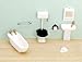 1/4 inch Scale BathRoom Set - Dollhouse Miniature