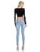 KOGMO Womens Long Sleeve Crop Top Solid Round Neck T Shirt -M-BLACK
