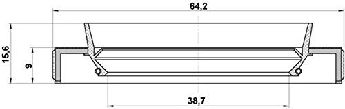 1 9031140030+Seal+40X64X9X15+6+Toyota+Febest