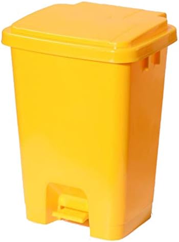 NYDZDM Outdoor Trash Can Medical Waste Bin Garbage Recycling Bin With Lid Plastic Bucket Pedal Trash Can Large Trash Can Public Container (color : Yellow, Size : 60L)