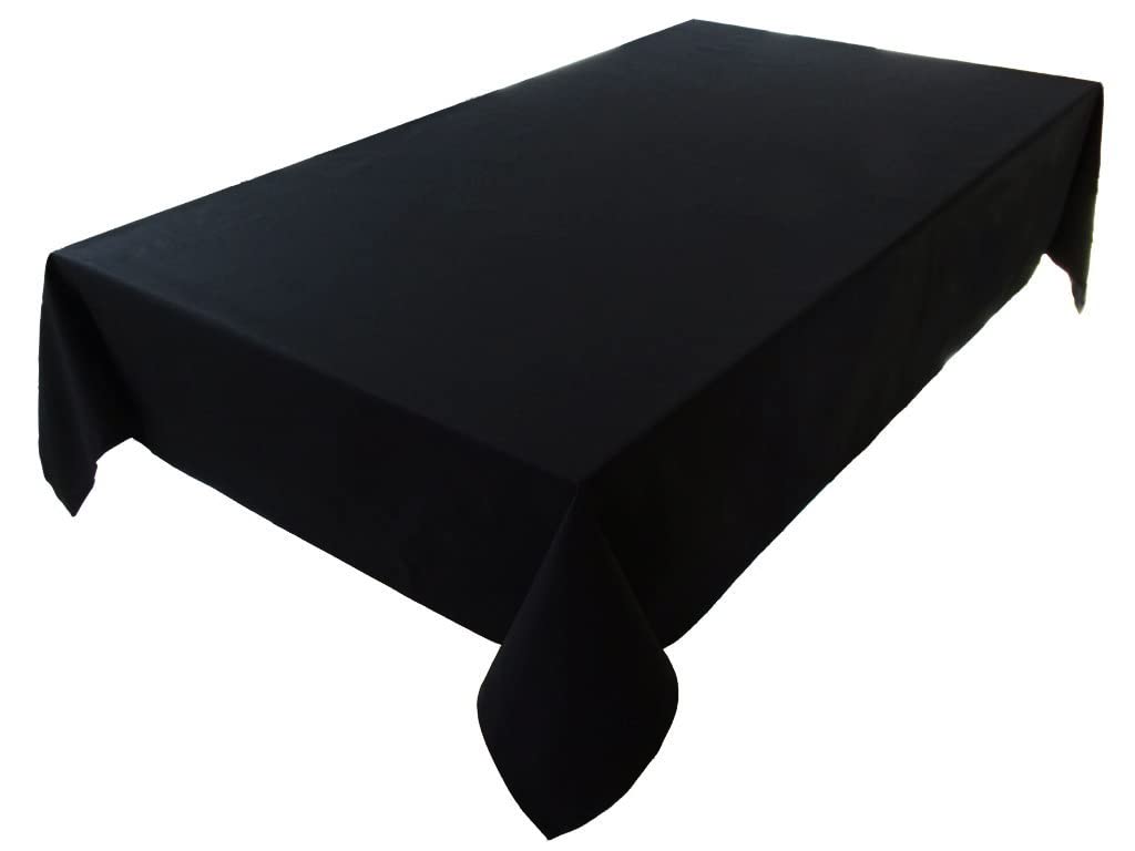 Tablecloth, Table Linen, 100% Cotton, Concept Collection, Choice of Colours and Sizes (Tablecloth - 120 x 200 cm, Black)