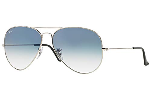 ray ban aviator blue gradient silver frame
