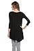 Frumos Womens Tunic 3/4 Sleeve Tunic Top LA-Black 3X-Large