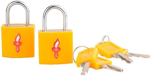 Safe Skies TSA Neon TSA-Approved Padlock Double Set, Sunburst Yellow