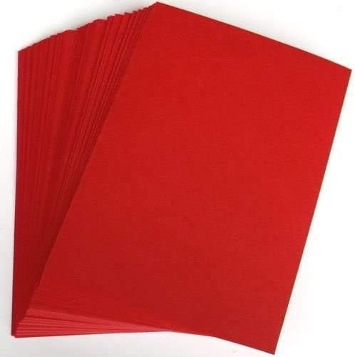 Xmas Red 5" x 7" Postcard Card Stock x50 Sheets Per Pack