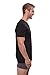 Men's V-Neck Undershirt Single Pack - Lounge Tee in Bamboo Viscose (Black, Large) for Husband MB6002-BLK-L