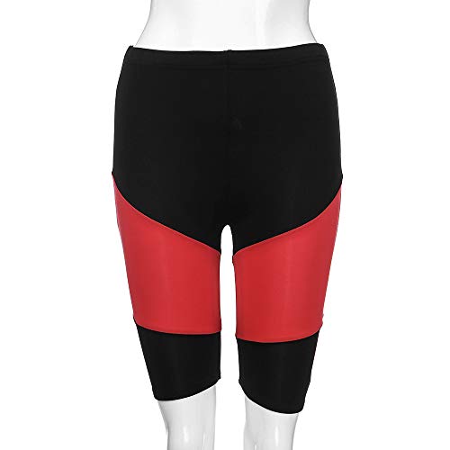 Nevera Patchwork Yoga Running Bike Gym Active Shorts Power Flex High Waist Tummy Control Pants Red - Thumbnail 5