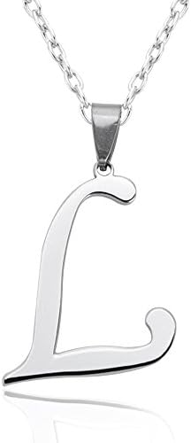 Shijun Fashion Personalized Custom 26 Letters Words Alphabet Pendant Stainless Steel necklaces 24 Inches (L)