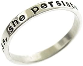 Nevertheless, She Persisted. hand stamped sterling silver ring