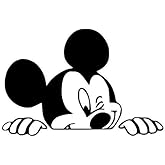 Peeking Disney Mickey Mouse Sticker Graphic - Sticker Decal
