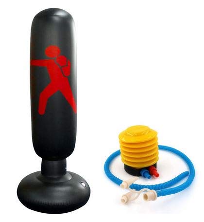 MuscleForge® Inflatable standing punching bag 160 cm with a pump included in the set, wide base filled with sand or water