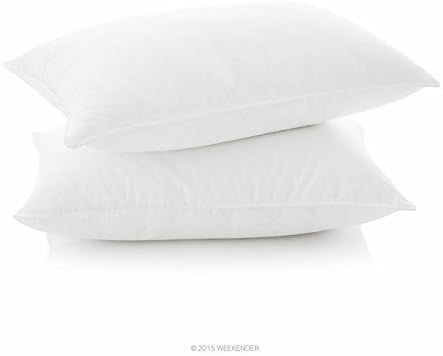 Fortune Linens-SOFT Down-Alternative (2 Pack) Standard Size Pillow, Fiber Filled, Hypoallergenic, Peachy SOFT Density Solid White