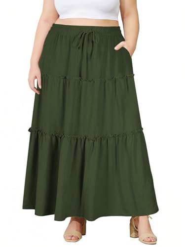 Moon Wood Women's Plus Size Maxi Skirt