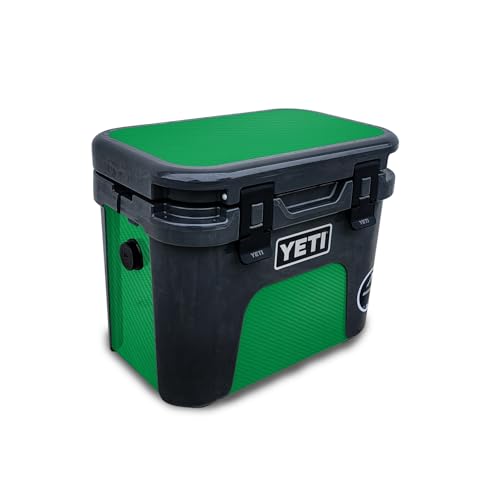 Carbon Fiber Skin Compatible with Yeti Roadie 15 Hard Cooler - Solid Green - Pr…