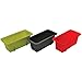 Starfrit Set of 3, Silicone Mini Loaf Pans, Green/Red/Gray