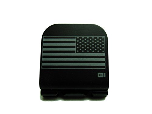 American Flag Reversed Laser Etched Hat Clip Black