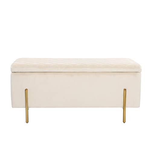 NOBPEINT 43 inches Velvet Storage Ottoman Bench, Upholstered Bed End