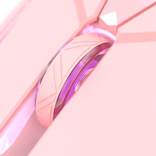 INPHIC Mouse da Gioco Cablato, Gioco ergonomico Mouse per Computer USB Mouse RGB Gamer Desktop Laptop PC Mouse da Gioco, 7 Pulsanti programmabili per Windows 7/8/10/10 XP Vista Linux (Rosa)