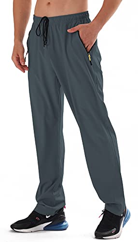 Photo 1 of AIRIKE Mens Sweat Pants, with Pockets Outdoor Lightweight Breathable Quick Dry Athletic Jogging Hiking Pants with Elastic Waist Navy