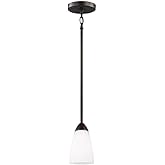Generation Lighting 6120201-710 Seville - One Light Mini Pendant - 4 inches Wide by 7 inches high, Bronze Finish with Etched/