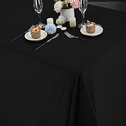 10 Pack Polyester Tablecloths, Black 90 x 132 Inch