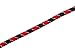 Rope Hand Leash With Stretch Handle for Dogs and Pets - 5' Red & Black Braided Polyester with Bonus Poop Bag Dispenser - by WPS