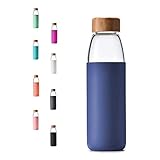 veegoal Glass Water Bottles 18 Oz Borosilicate with