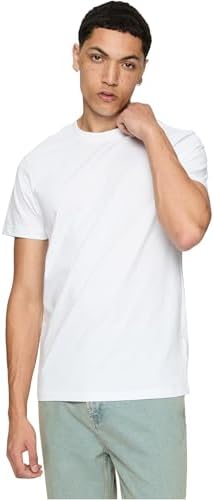 Basic Tee 6-pack, T-shirt Uomo, 1 Bianco, 1 Bianco, 1 Bianco, 1 Negro, 1 Negro, 1 Grigio, M