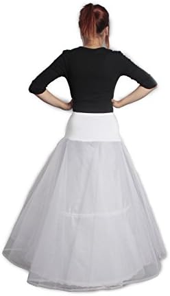 Luyan A 2-hoop 2-netting Lycra Wedding Petticoat Crinoline Slip,s-xl,white