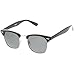 zeroUV Polarized Lens Classic Half Frame Horn Rimmed Sunglasses 50mm (Black-Silver/Smoke Polarized)