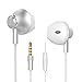 Personalized Apple Style Earpods,Langsdom F9 Headphones Powerful Bass Remote Control with Microphone for iPhone, iPad, Samsung, Android,MP3 & MP4 Players (White)