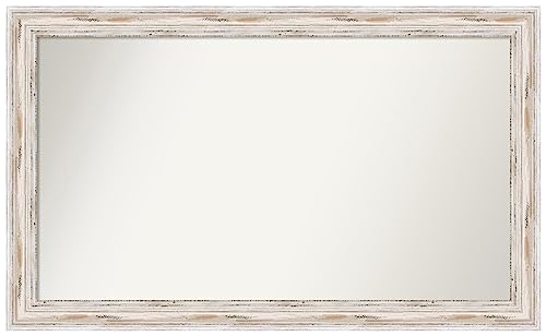 Amanti Art White Bathroom Mirror for Over Sink, 31x51 Custom Made Alexandria Wh…
